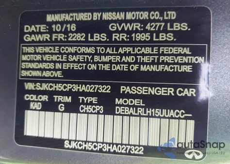 2017 Infiniti Qx30 Premium z USA, uszkodzony, nr VIN SJKCH5CP3HA027322